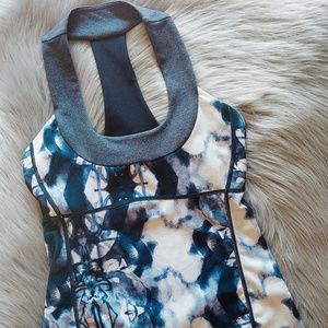 LULULEMON Blue And White Scoop Neck Tank 4